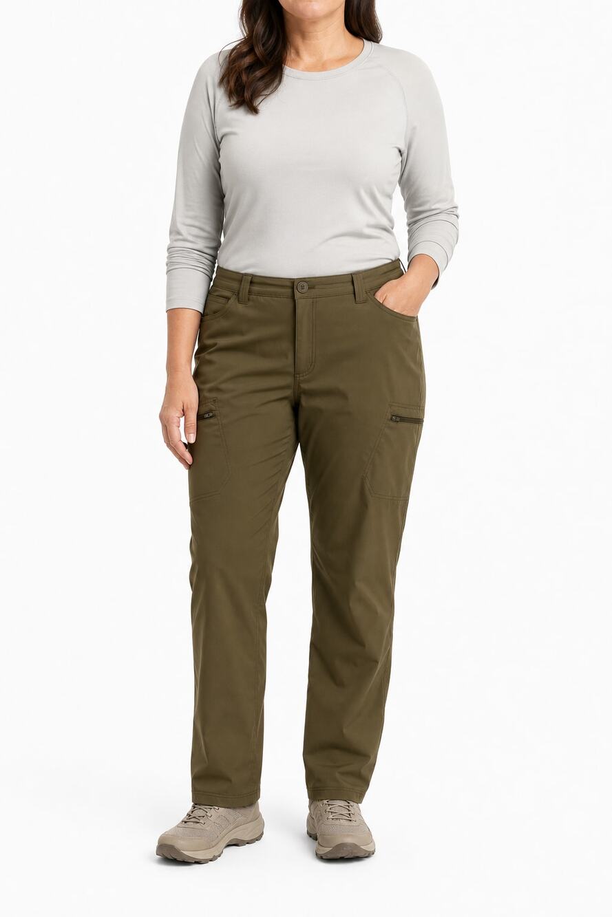 Eddie Bauer Womens Rainier Fleece Lined Cargo Hiking Pants Olive 14 NWT Gorpcore